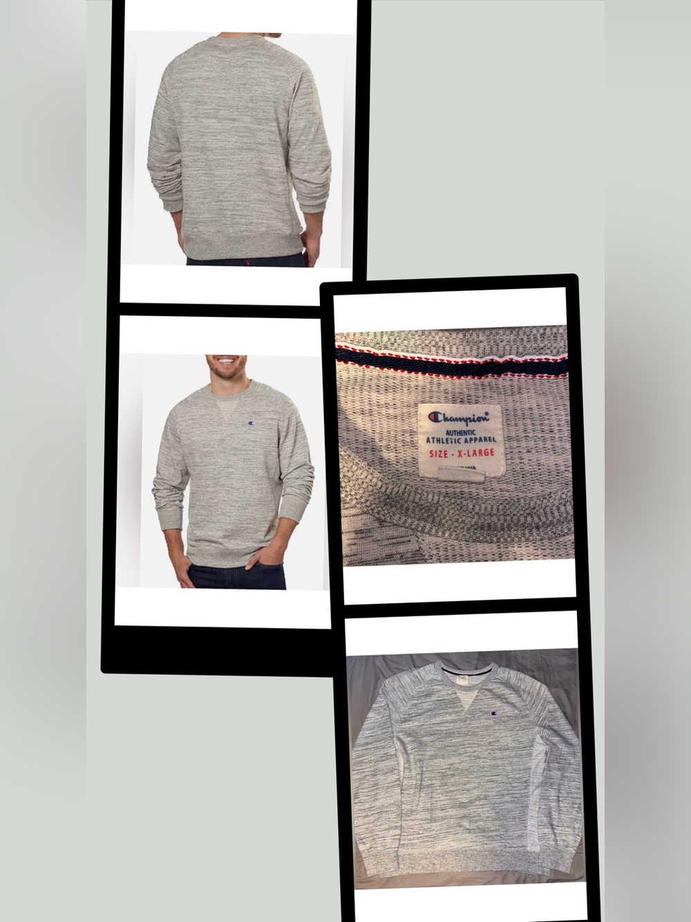 Men’s XL Champion Athletic Apparel Grey Long Sleeve French Terry Crewneck Shirt